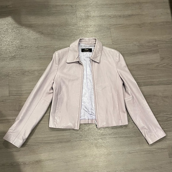 LAVENDER LEATHER JACKET - Picture 1 of 6